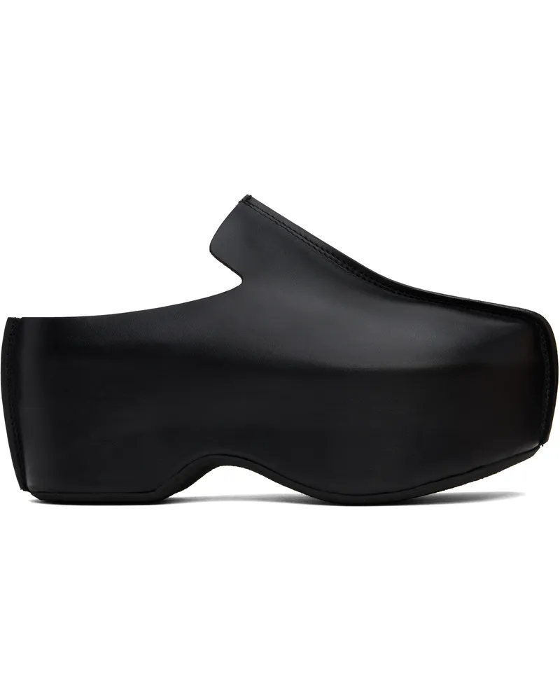 J.W.Anderson Black Leather Platform Slip-on Loafers 19050-001-black