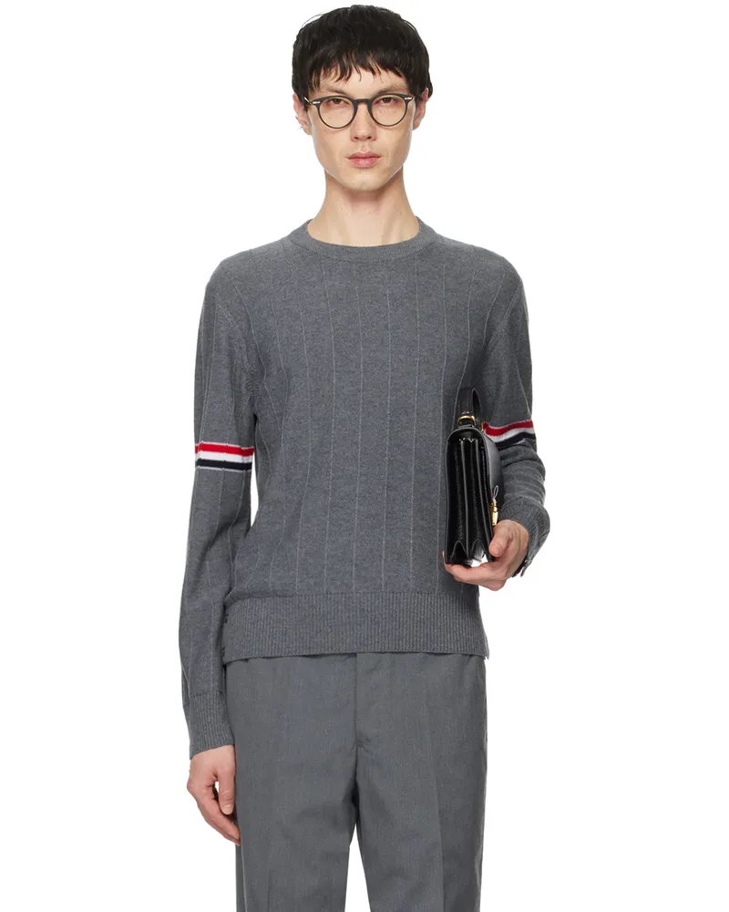 Thom Browne Gray Pinched Seam Sweater 035