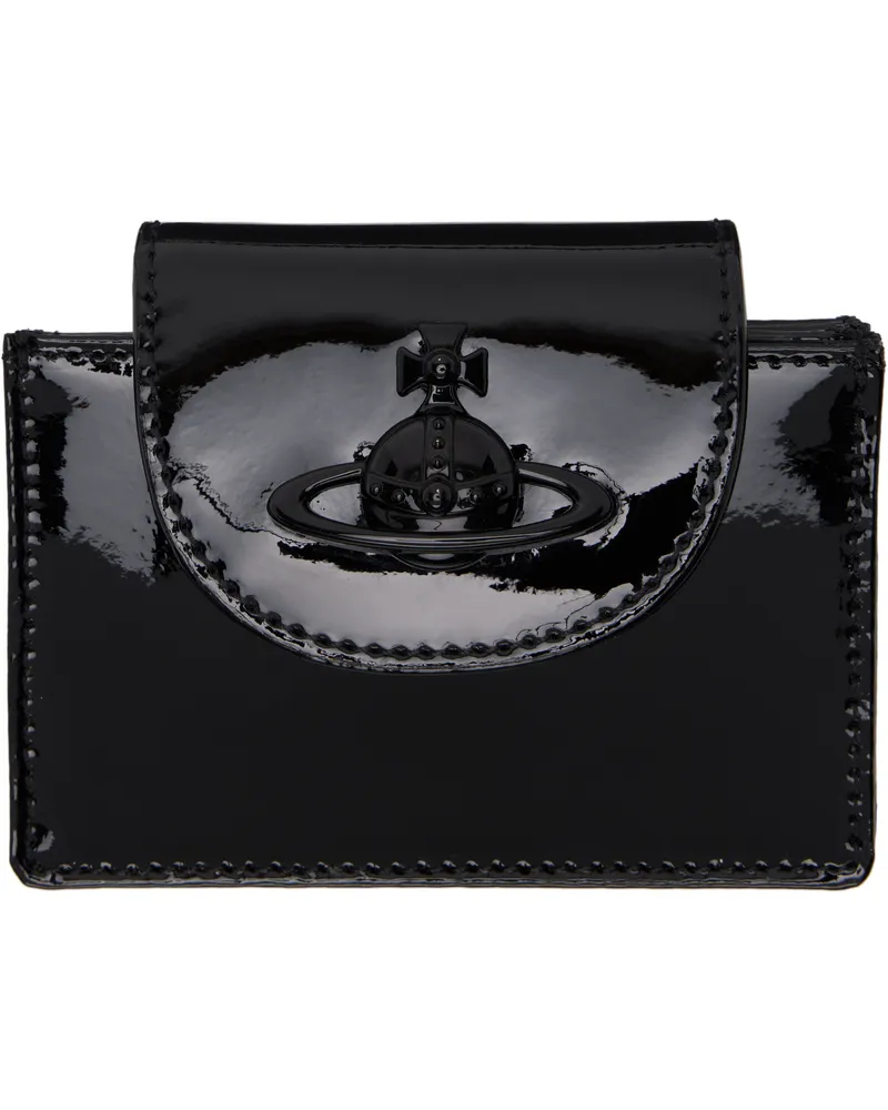 Vivienne Westwood Black Flap Card Holder Ss25-n404