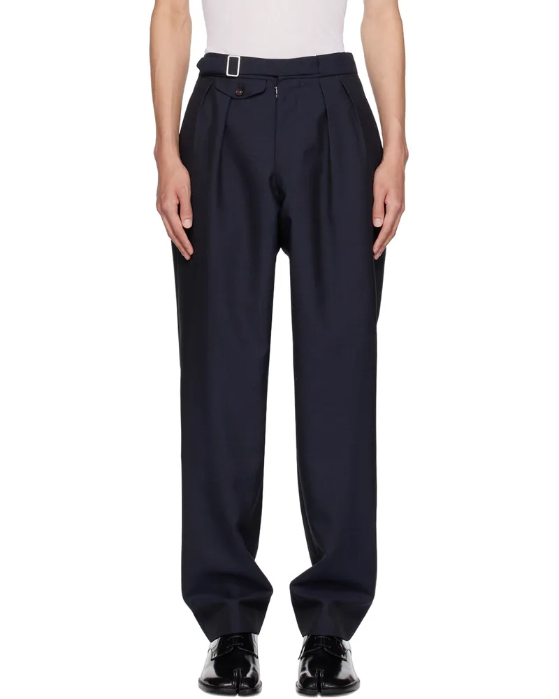 Maison Margiela Navy Pleated Trousers 524