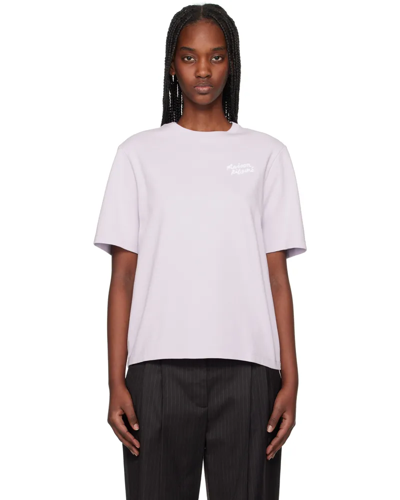 Kitsuné Purple 'Maison Kitsuné' Handwriting Comfort T-shirt 0173