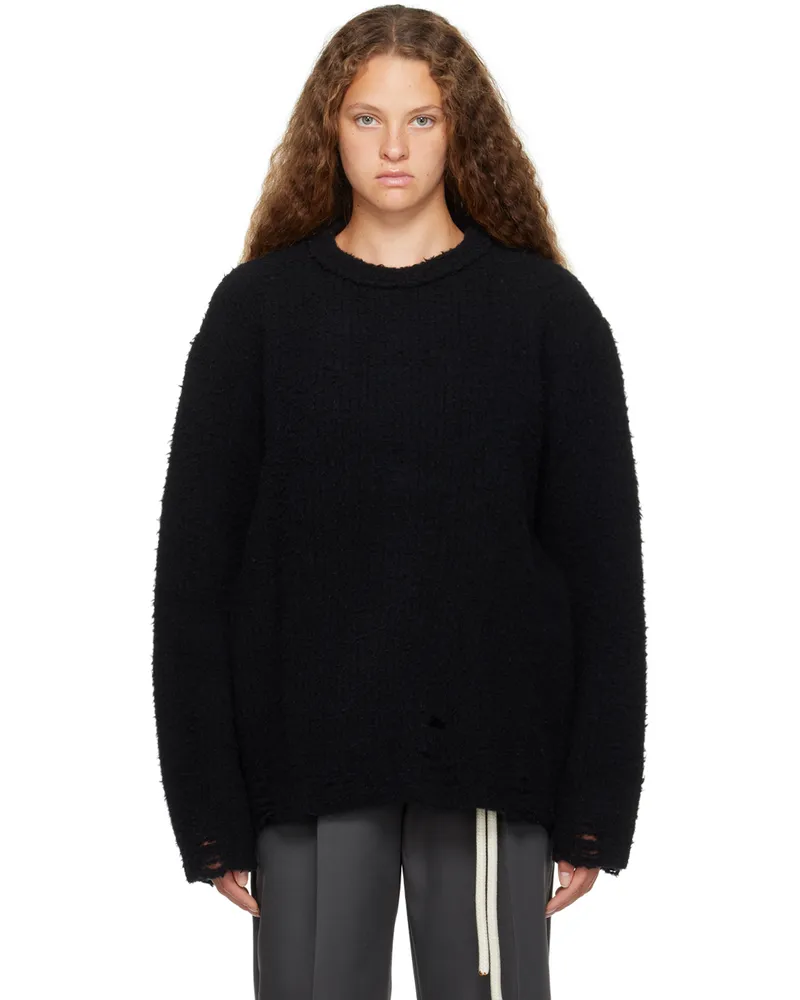 Song For The Mute Black Oversized Sweater Boucle