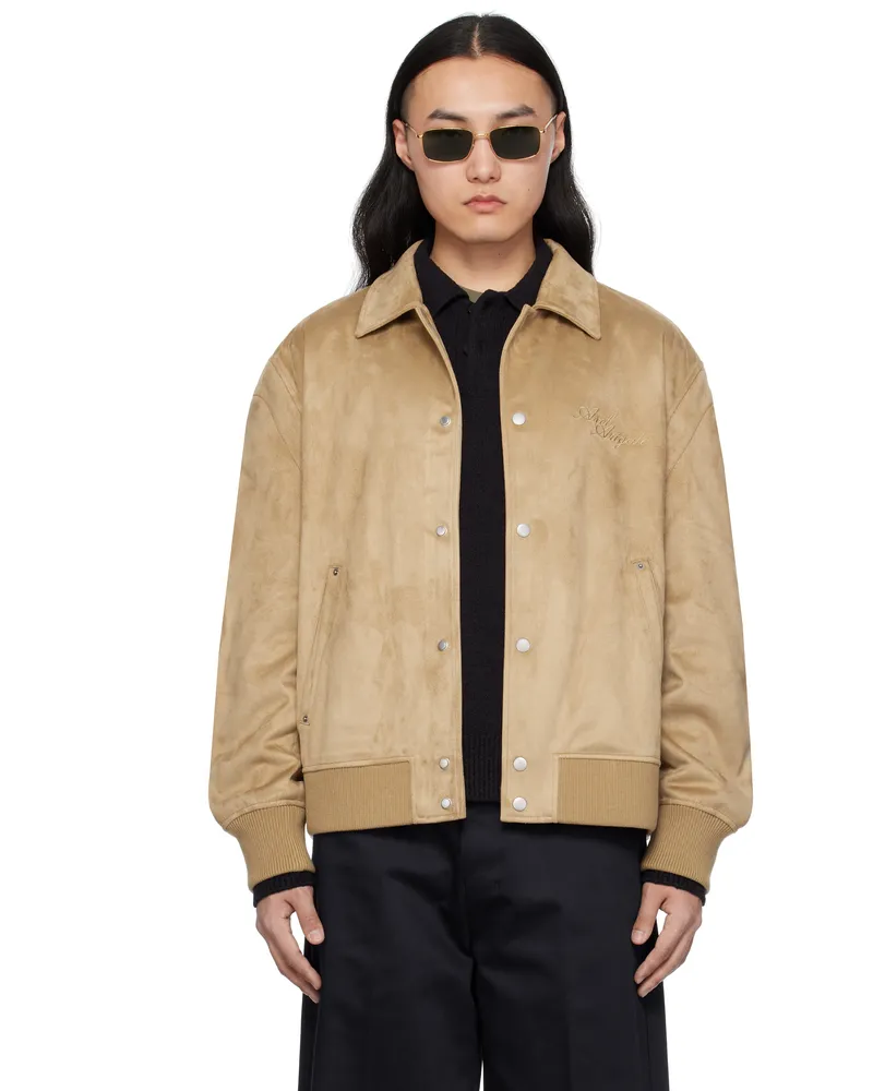 Axel Arigato Tan Archetype Varsity Bomber Jacket Camel