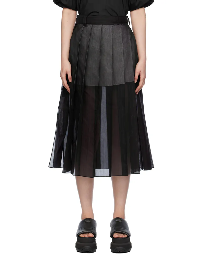 Sacai Navy Pinstripe Midi Skirt 201