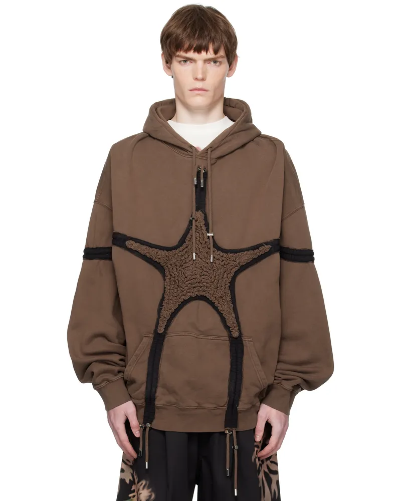 Collina Strada Brown Soft Star Hoodie Earth