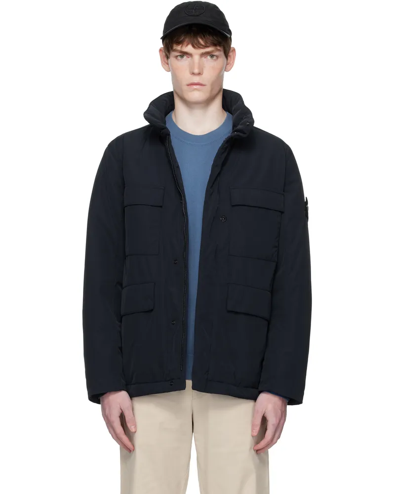 Stone Island Navy 4100049 Micro Twill Jacket V0020