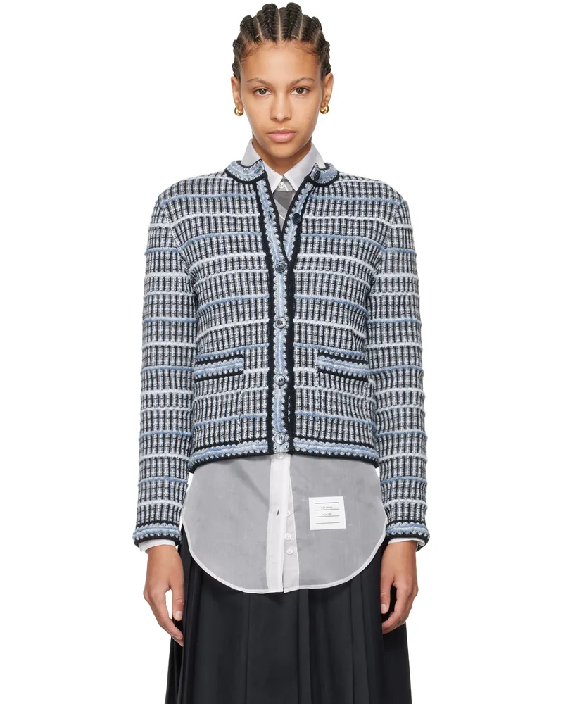 Thom Browne Blue Crewneck Cardigan 415