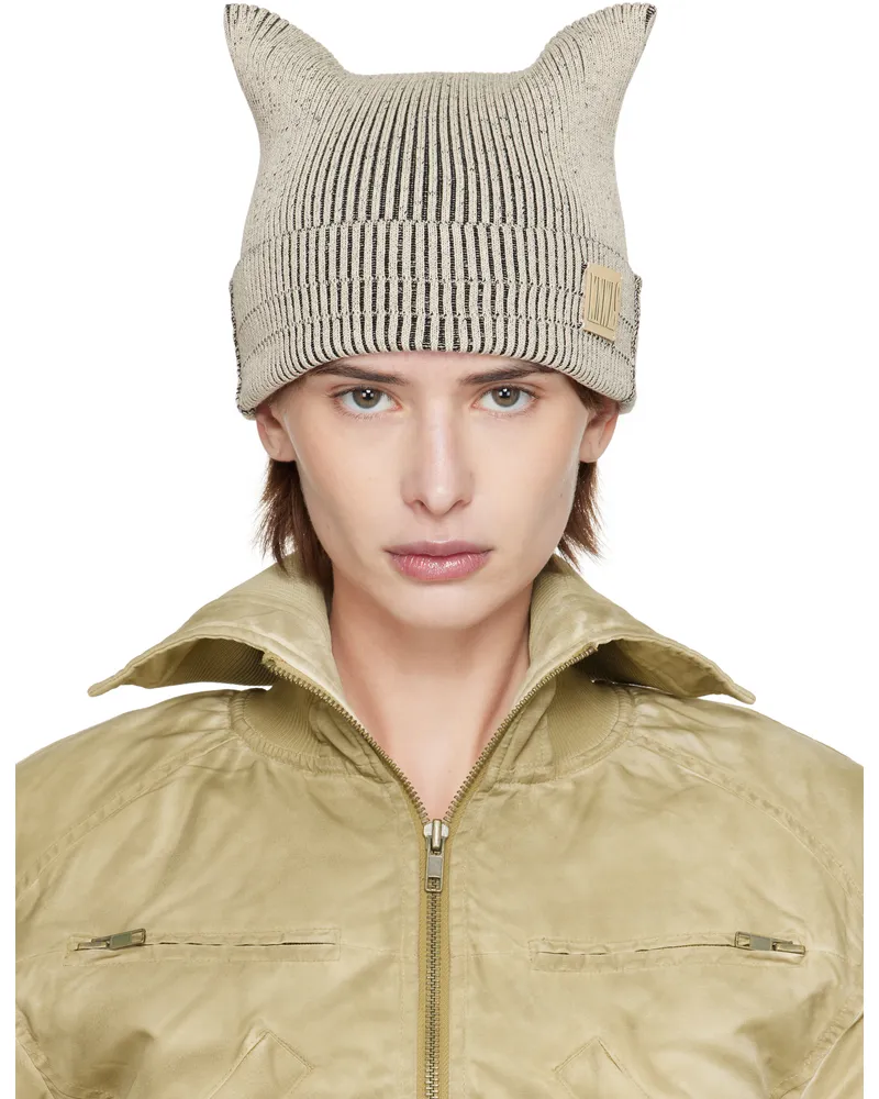 Charlotte Knowles Beige & Black Precious Beanie Pepper