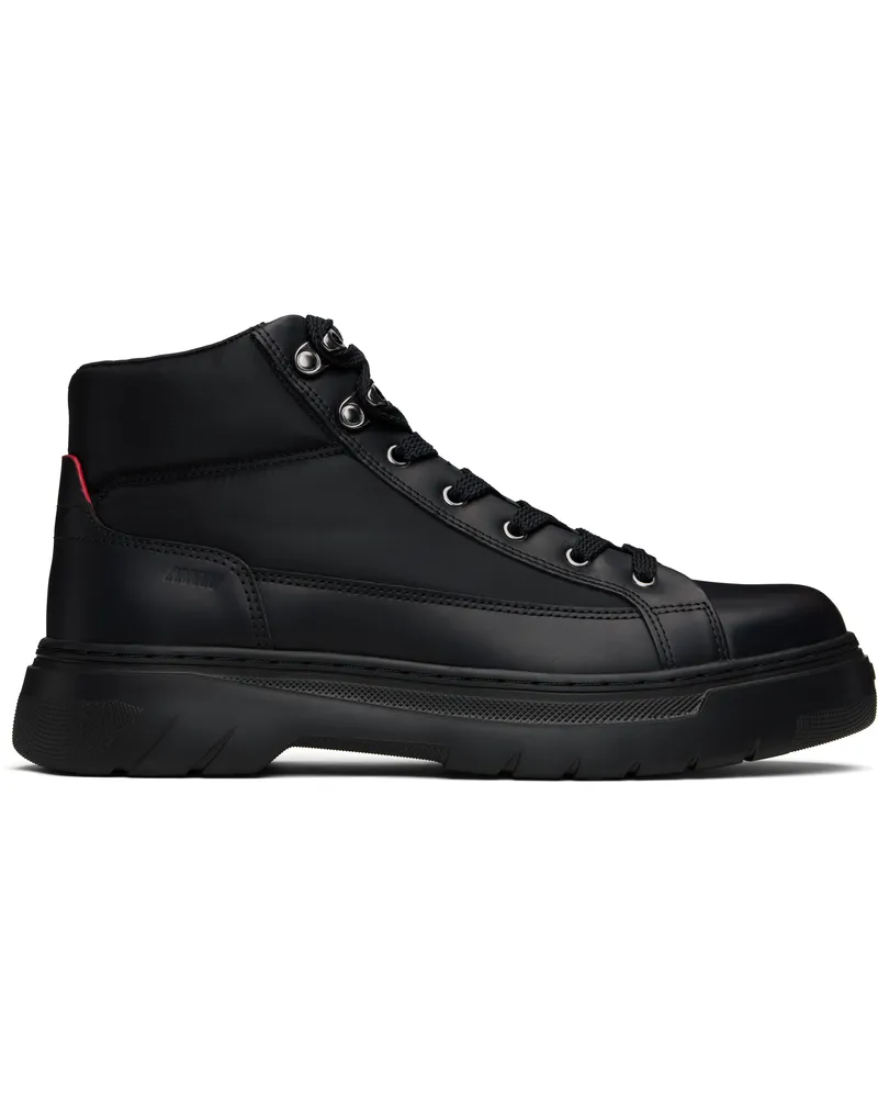 HUGO BOSS Black Lace-Up Boots 001-black