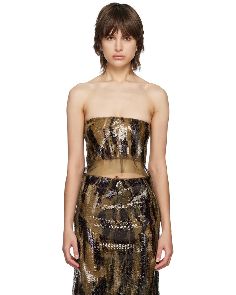 Dion Lee Brown Vertical Horizon Top Classic