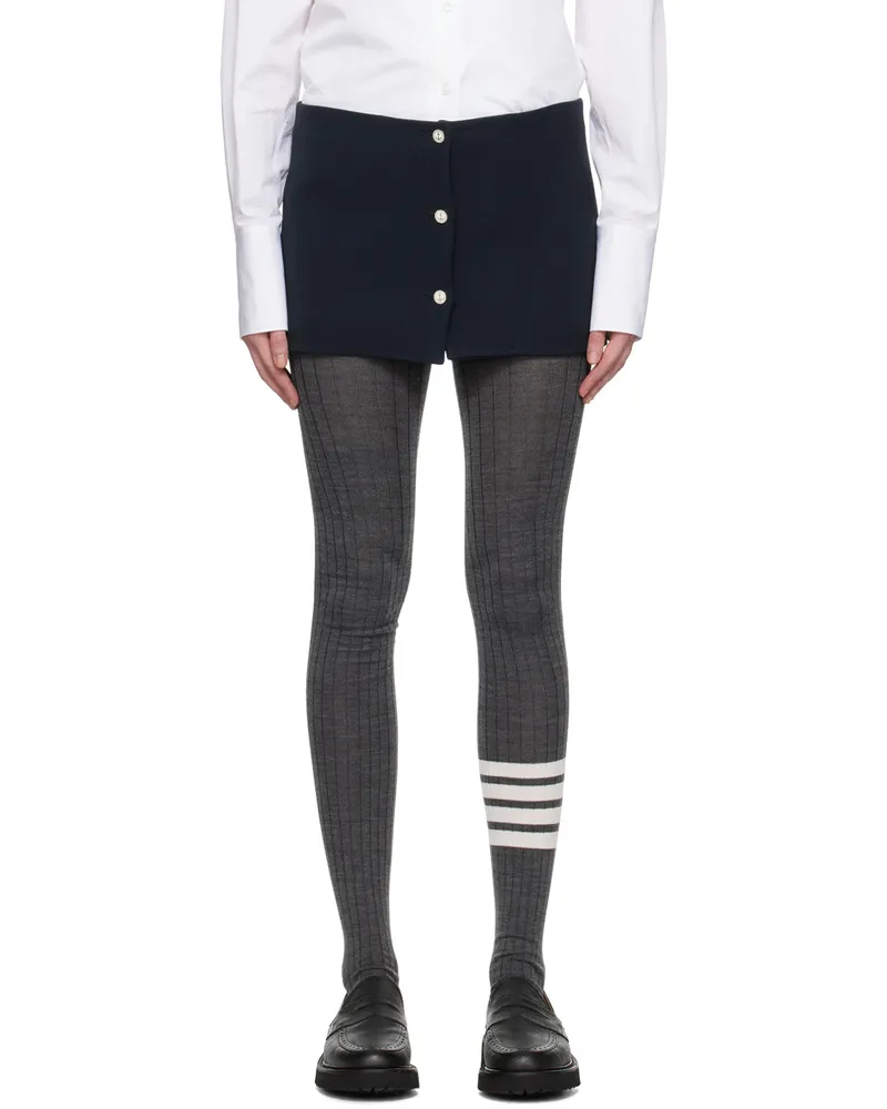 Thom Browne Navy Button Miniskirt 415