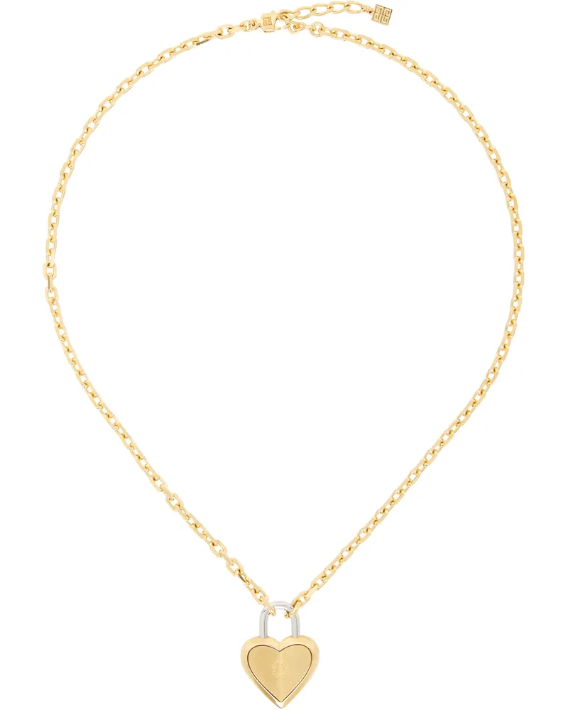 Givenchy Gold Heart Lock Necklace 711-golden