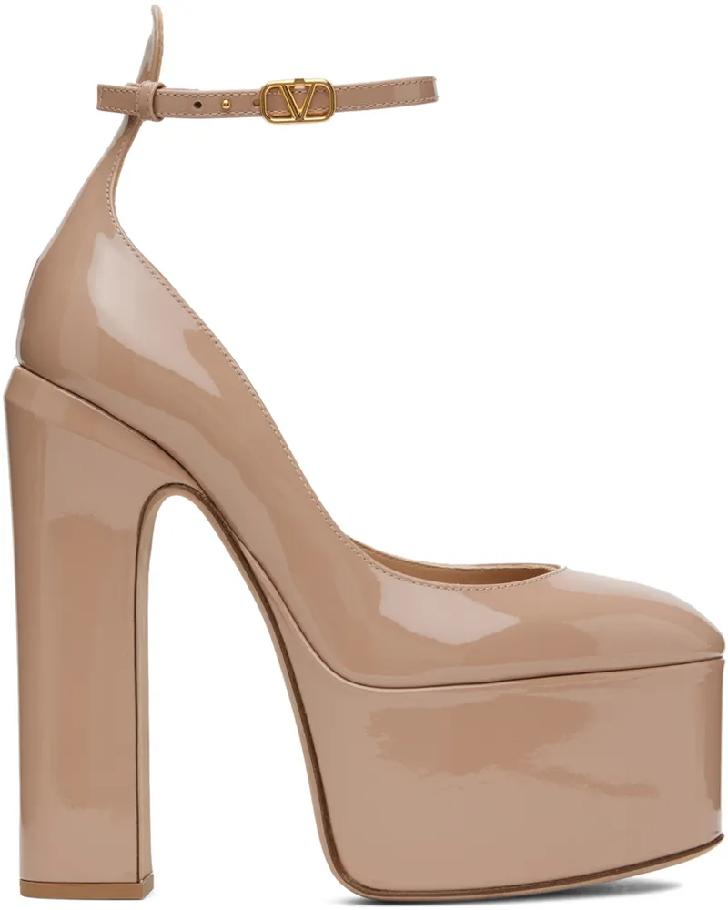 Valentino Garavani Beige Tan-Go 155 Platform Pumps Gf9