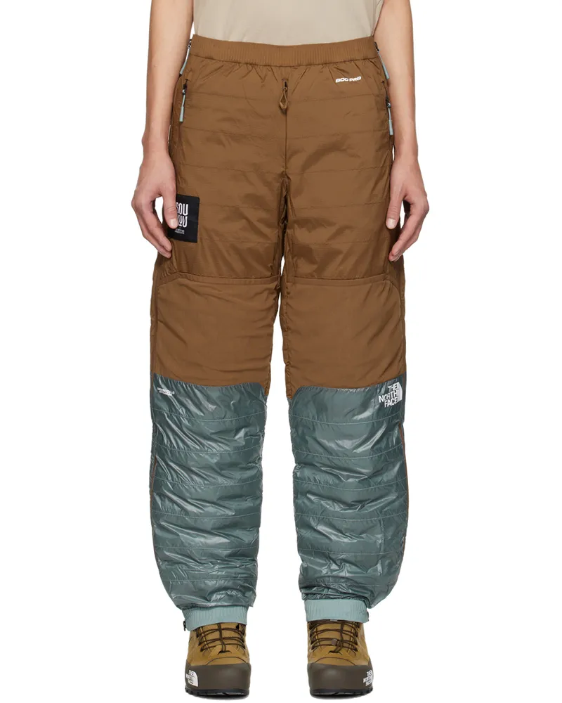 Undercover Brown & Blue The North Face Edition Down Trousers Sepia