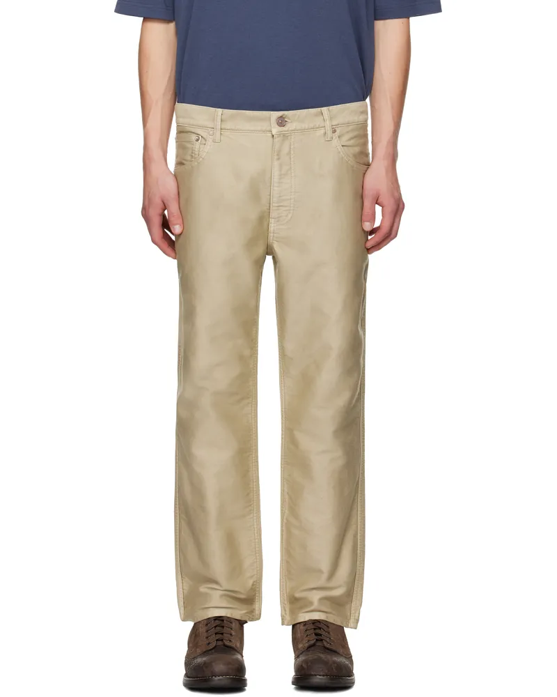 Visvim Beige Fluxus 10 Moleskin Jeans Beige