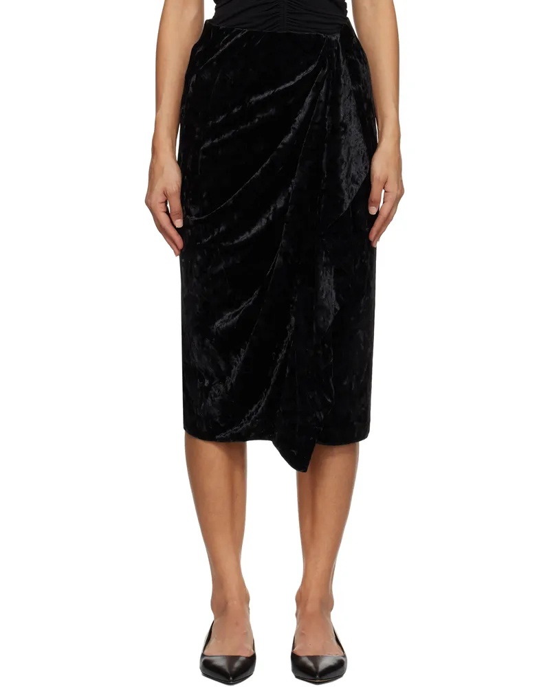 Étoile Isabel Marant Black Alyssa Midi Skirt 01bk