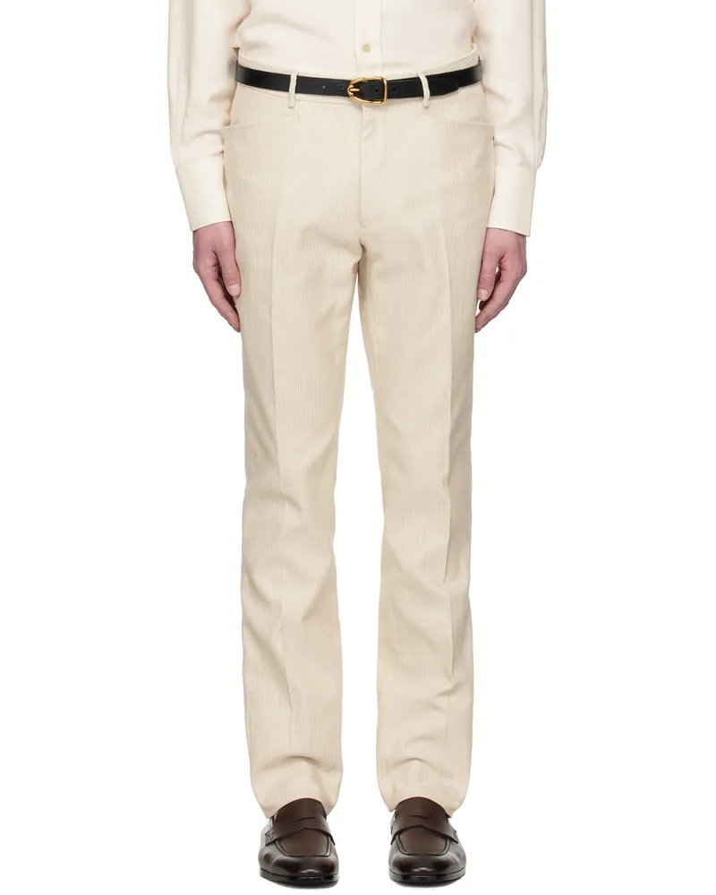 Tom Ford Beige Summer Cord Dyllan Trousers Sand