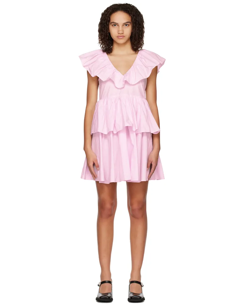 Ganni Pink Tiered Minidress 428