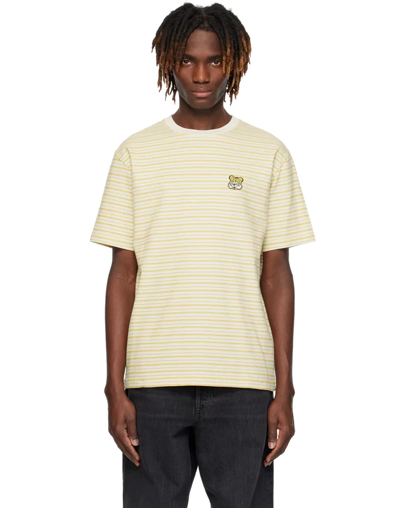 Kenzo Off-White & Yellow Kenzo Paris VERDY Edition Embroidered T-shirt Golden