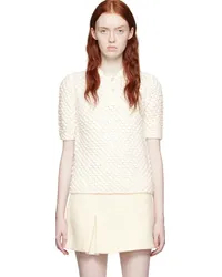 SHUSHU/TONG Off-White Hand-Crocheted Polo Whwhite