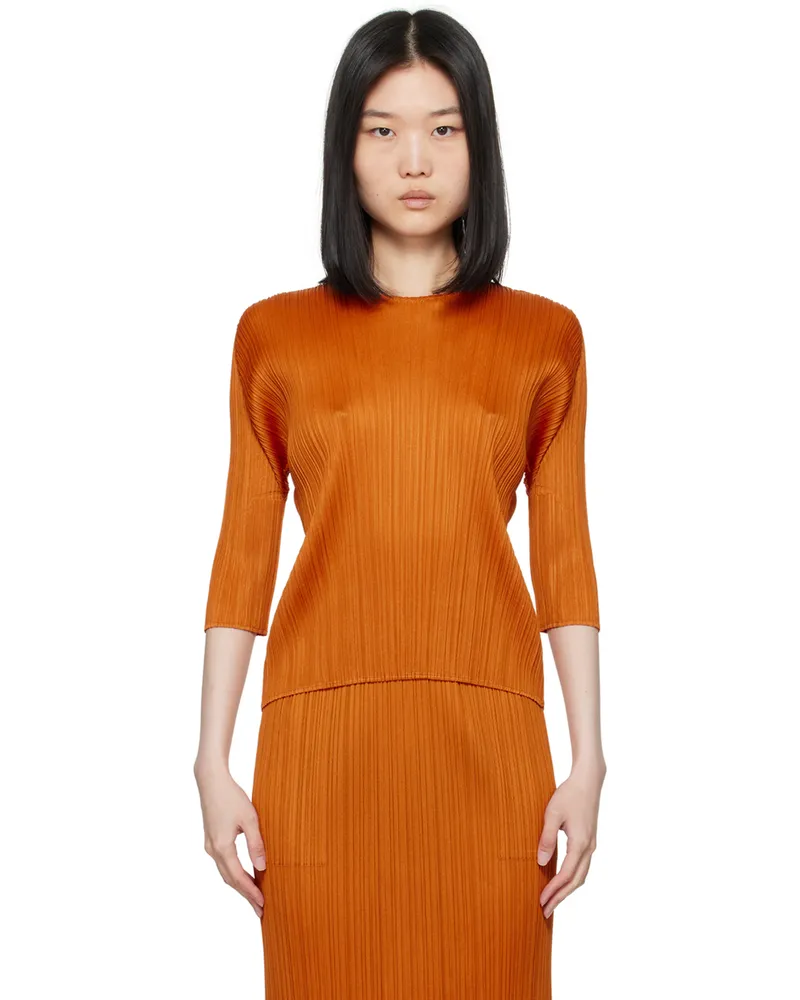 Issey Miyake Orange Monthly Colors April Top Brown