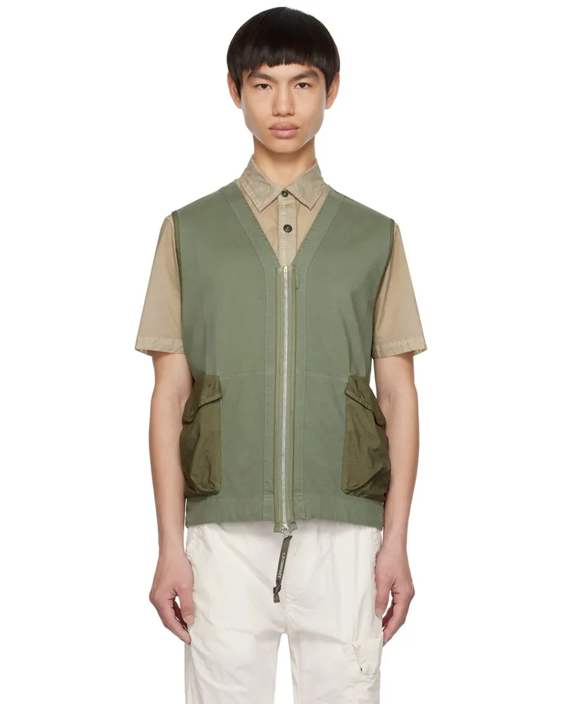 C.P. Company Khaki Zip Vest 648