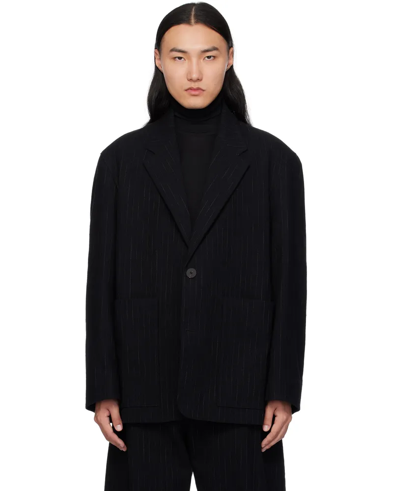 Studio Nicholson Black Conde Stripe Blazer Black