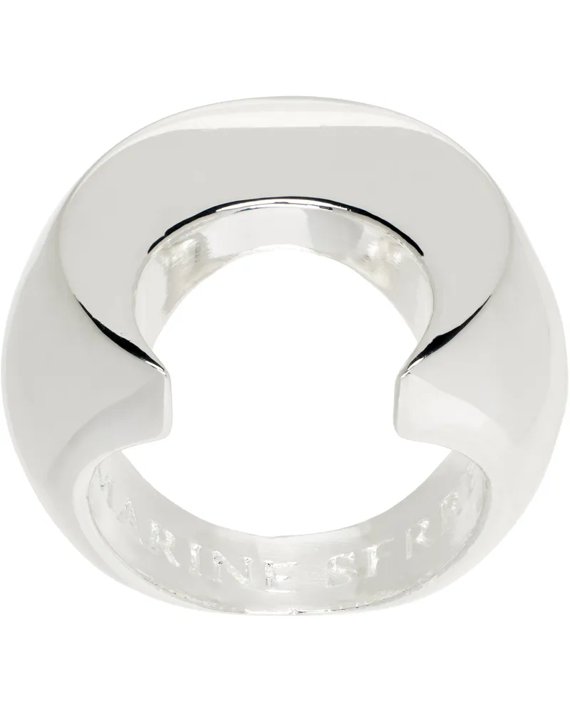 Marine Serre Silver Regenerated Brass Moon Ring Mt11