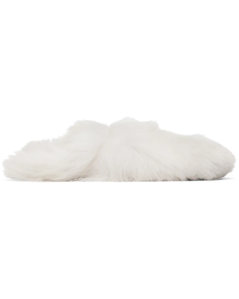 Yves Salomon Off-White Toscana Lambskin Slippers A1006