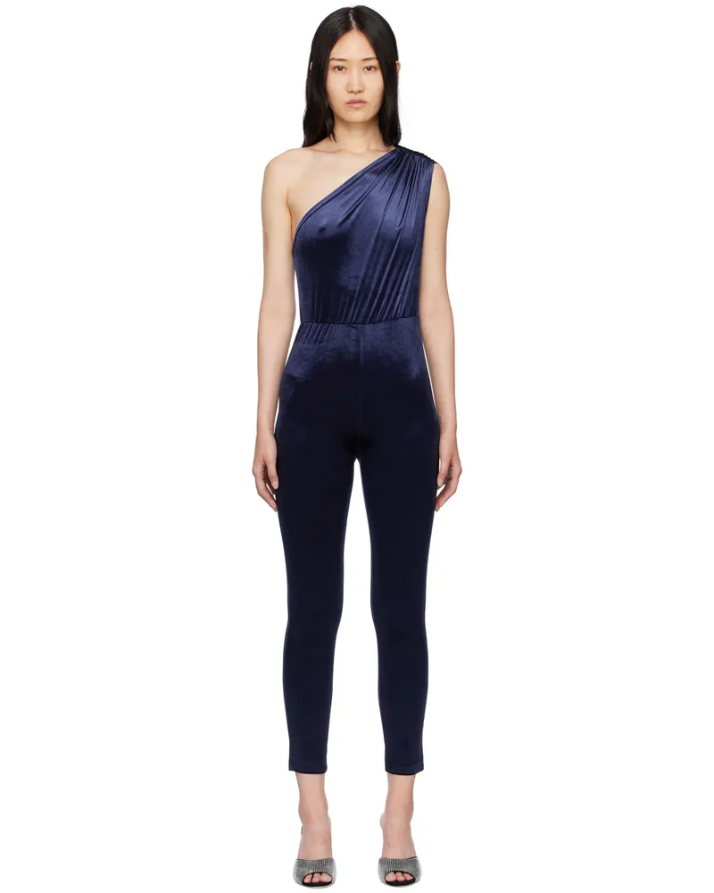 ATLEIN Navy One Shoulder Jumpsuit C0825