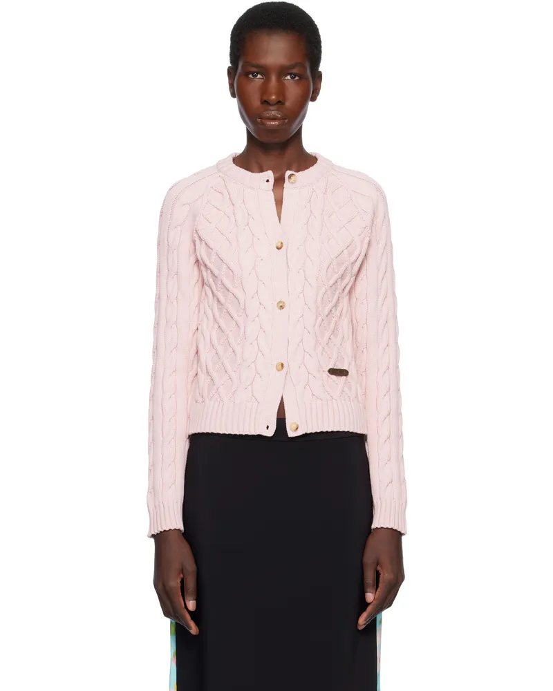 Moschino Pink Organic Cotton Blend Cardigan Pink