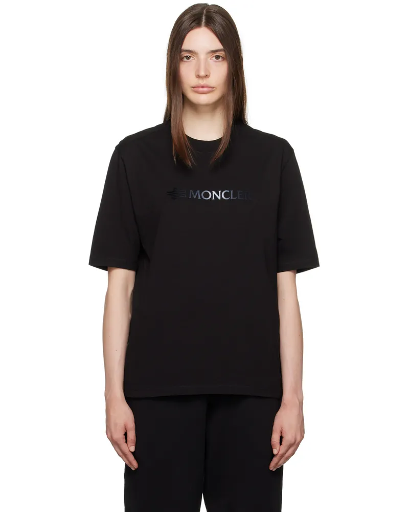 Moncler Black Flocked T-Shirt 999