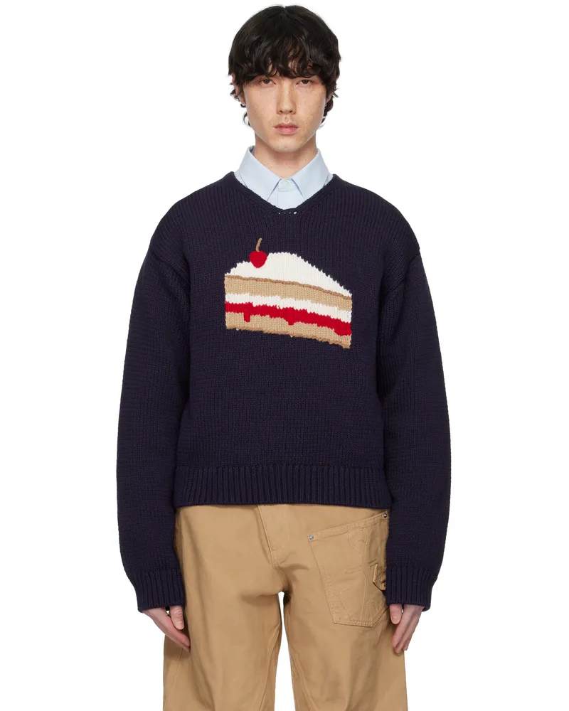 J.W.Anderson Navy Cake Intarsia Sweater 800