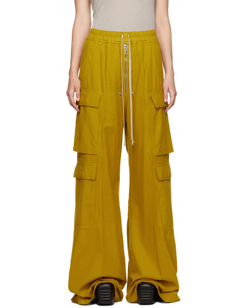 DRKSHDW by Rick Owens Yellow Porterville Double Cargo Jumbo Belas Trousers 92