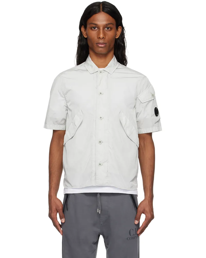 C.P. Company Blue Chrome-R Short Sleeve Shirt 800