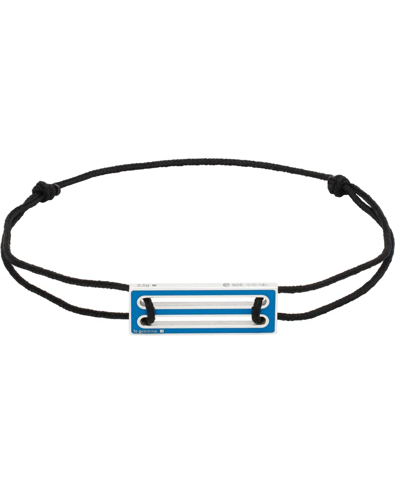 Le Gramme Black Lacquered Cord 'Le 2.5g' Bracelet Blue