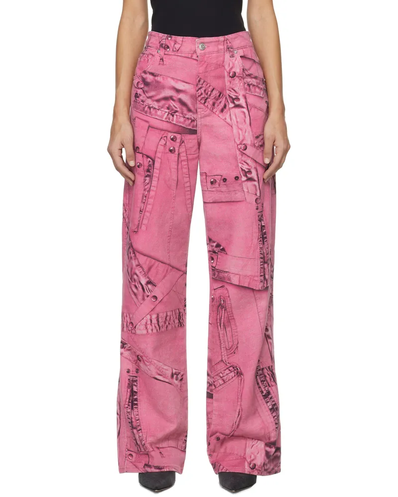 Blumarine Pink Trompe L'œil Jeans T7319