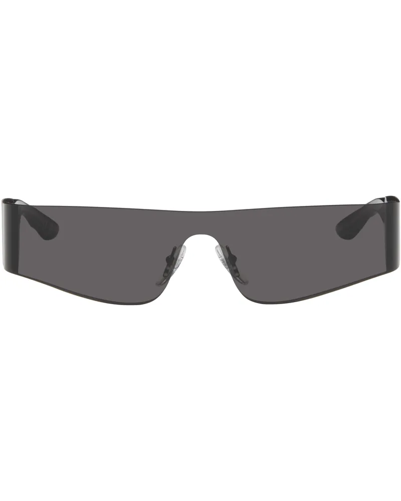 Balenciaga Black Wraparound Sunglasses Grey-grey-grey