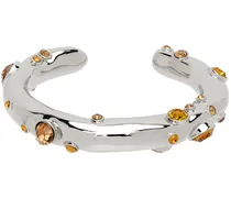 Silver & Orange Cuff Bracelet