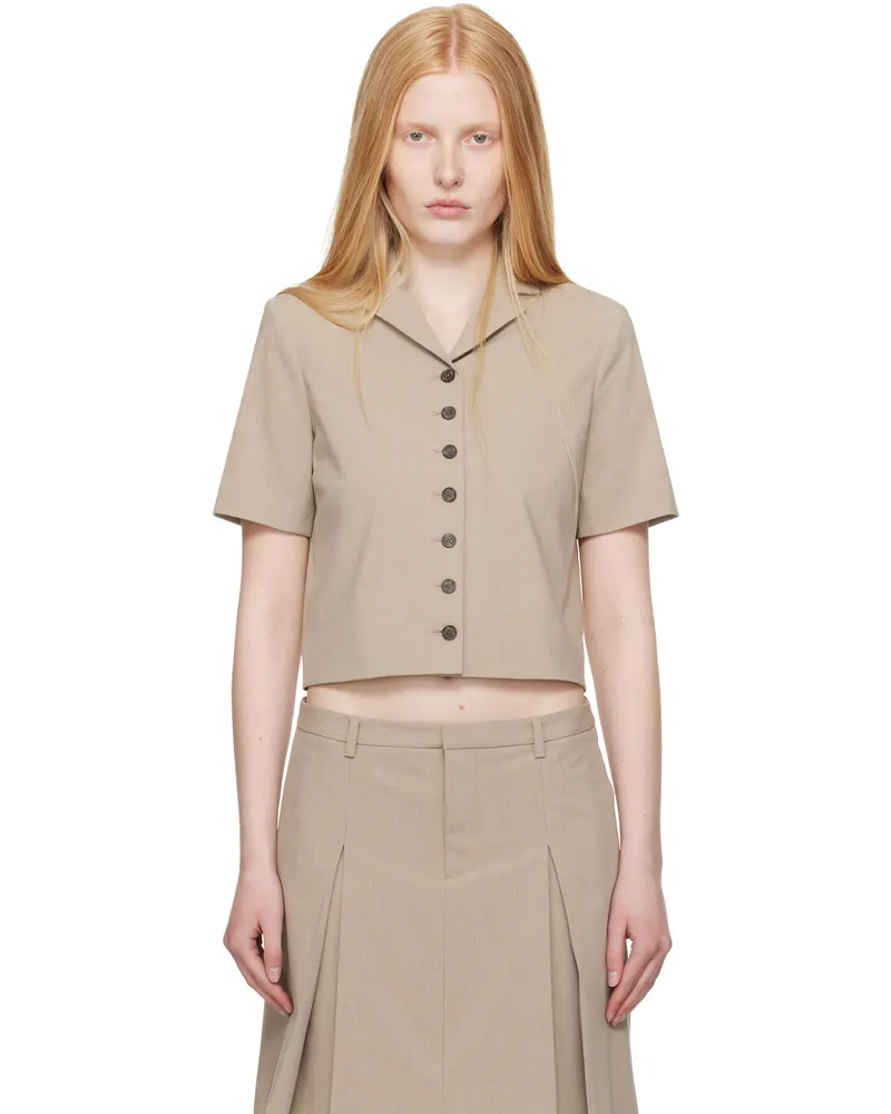 Sandy Liang Taupe Beverly Jacket Taupe