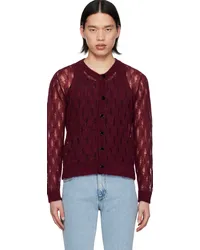 Ernest W. Baker Burgundy Argyle Cardigan Bordeaux