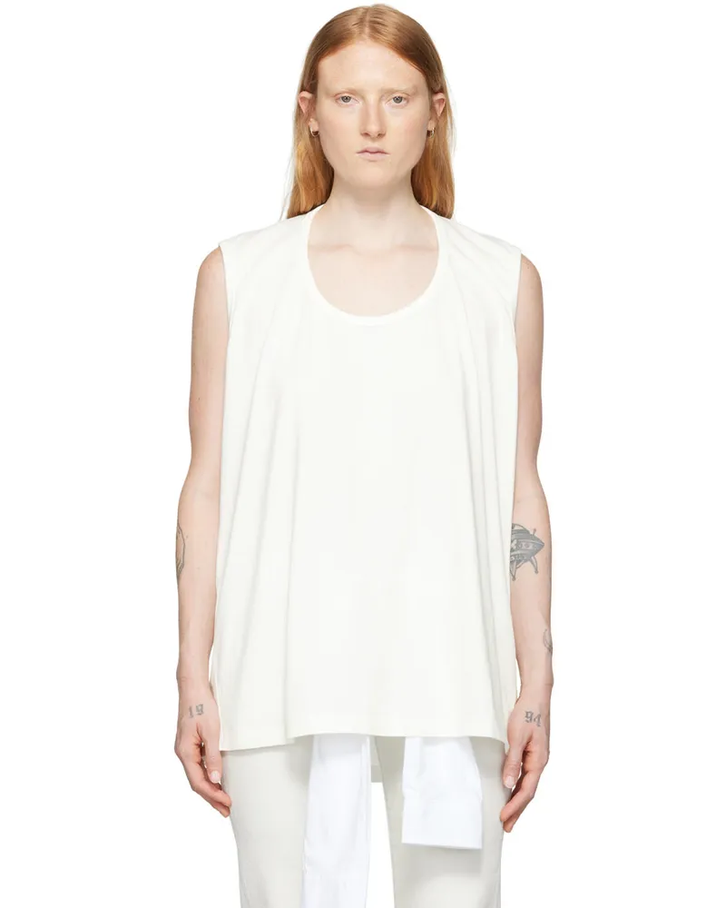 Maison Margiela Off-White Cut-Out Tank Top 101