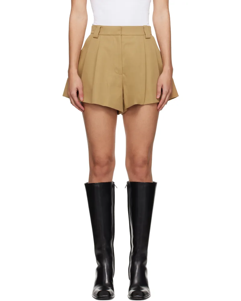 Alexander Wang Beige High-Waist Flared Shorts Chino