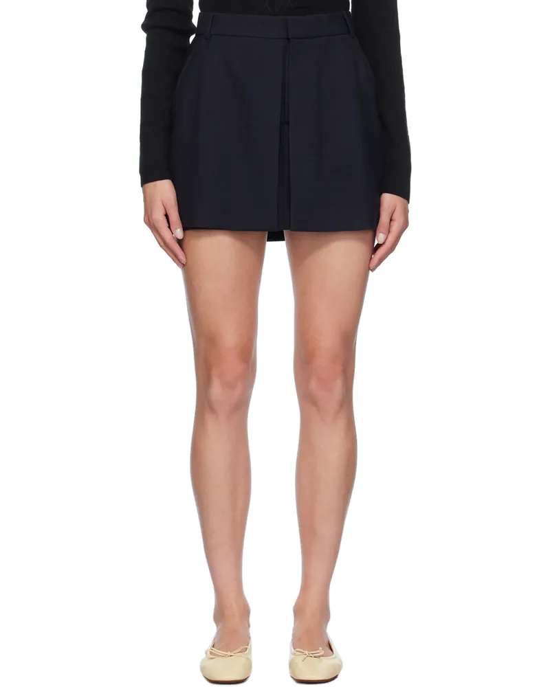 AMI Paris Navy Panels Miniskirt Navy