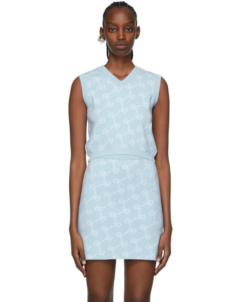 Rokh Blue Viscose Vest 29lightbluewhiteembl