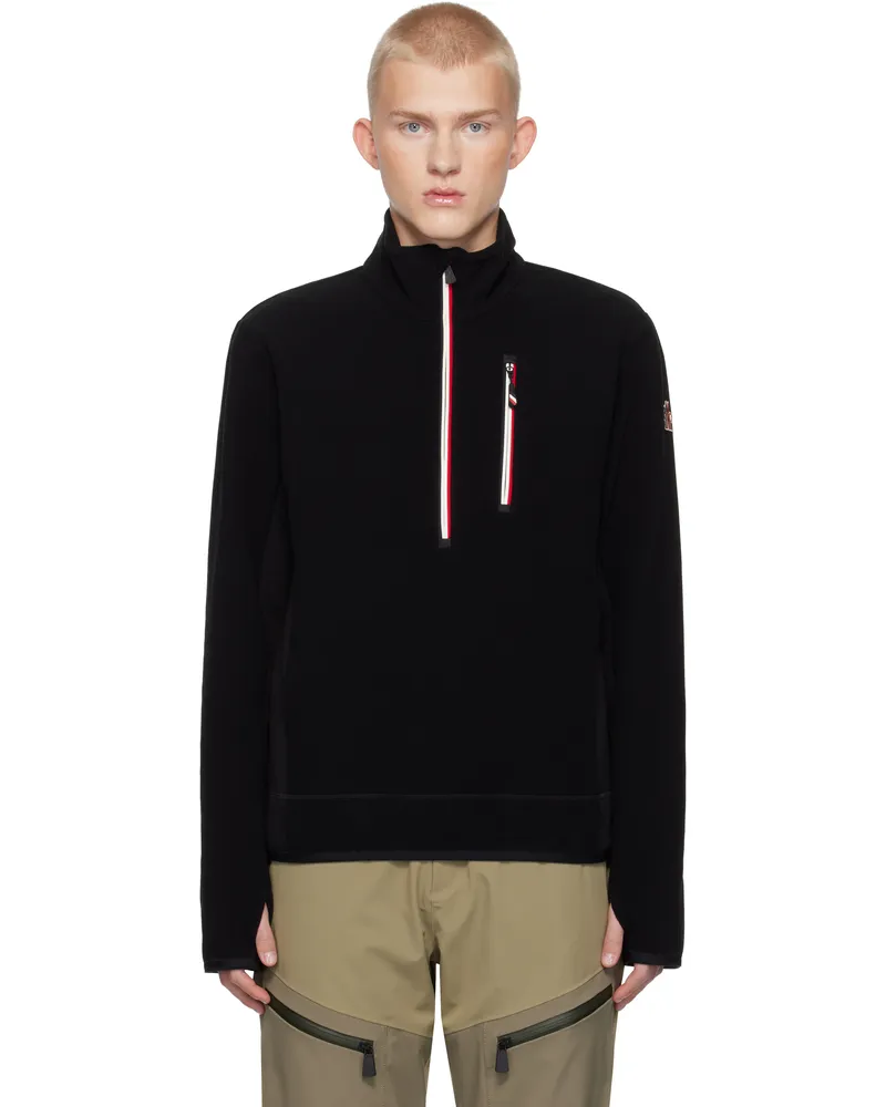 Moncler Black Maglia Lupetto Con Zip Jacket 999