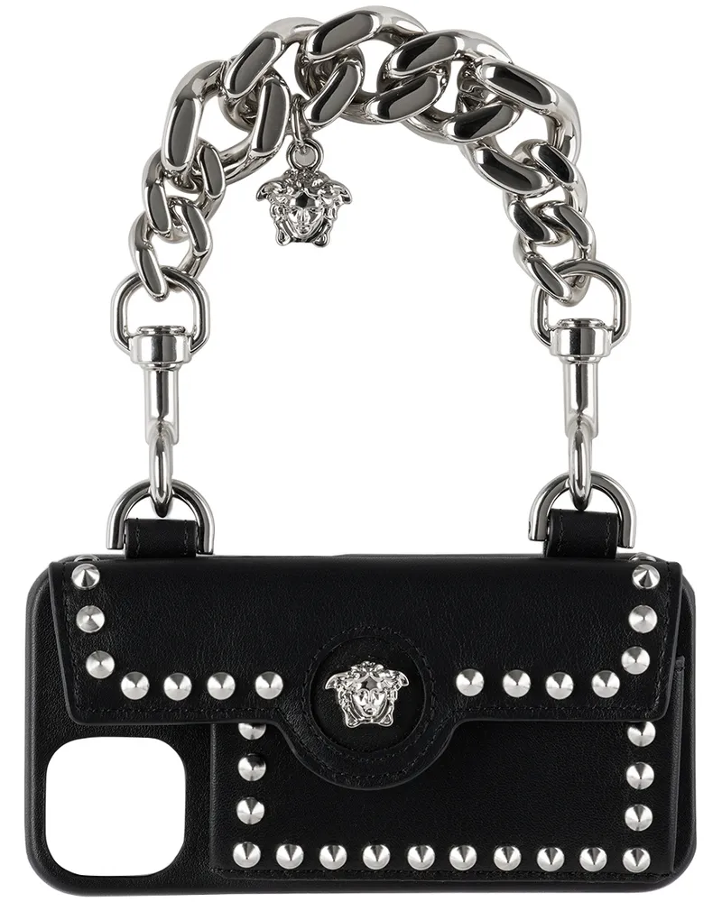 Versace Black Medusa Chain iPhone 13 Pro Case 1b00p