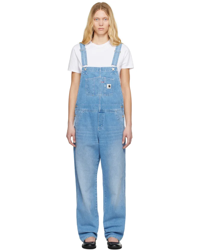 Carhartt WIP Blue Bib Straight Denim Overalls Blue