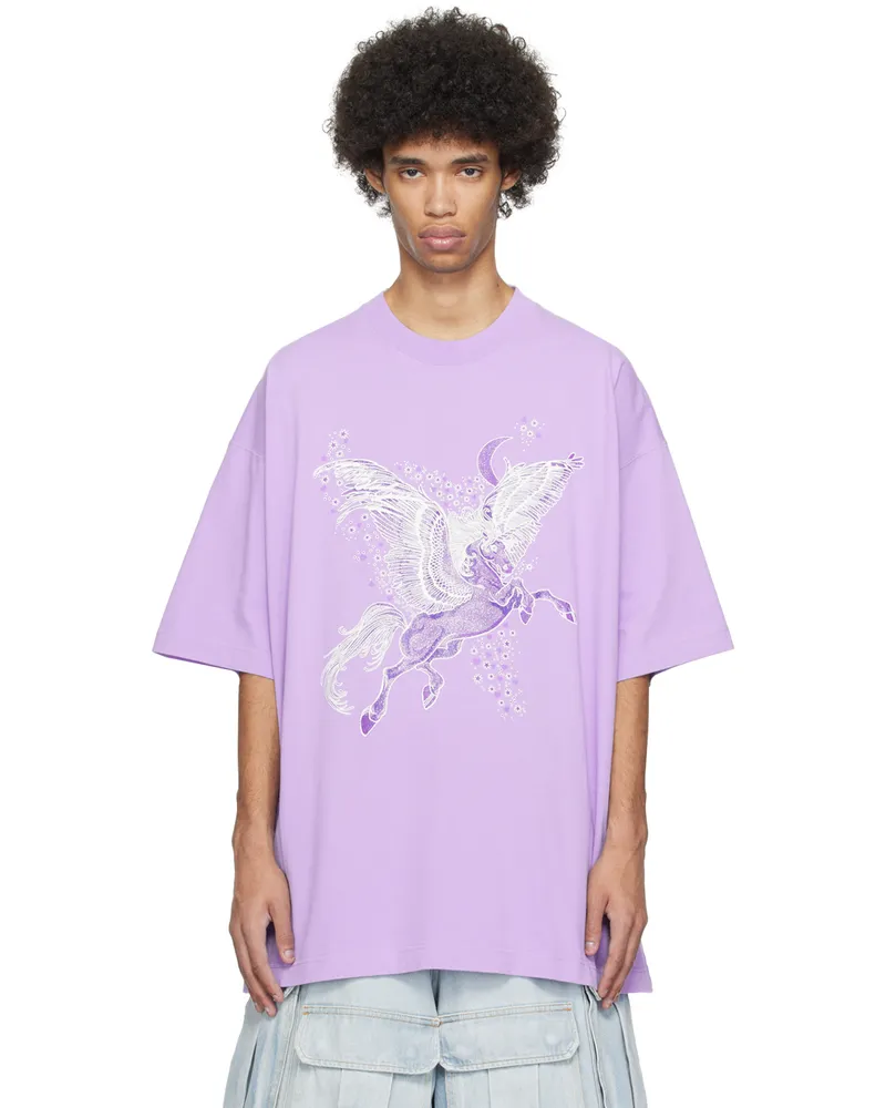 VETEMENTS Purple Flying Unicorn T-Shirt Lilac