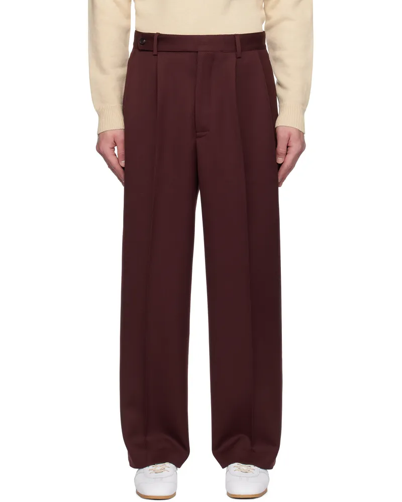 BODE Burgundy Riding Twill Braided Trousers Burgundy